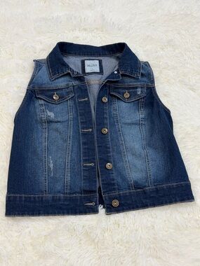Mudd Juniors’ Dark Blue Denim Vest